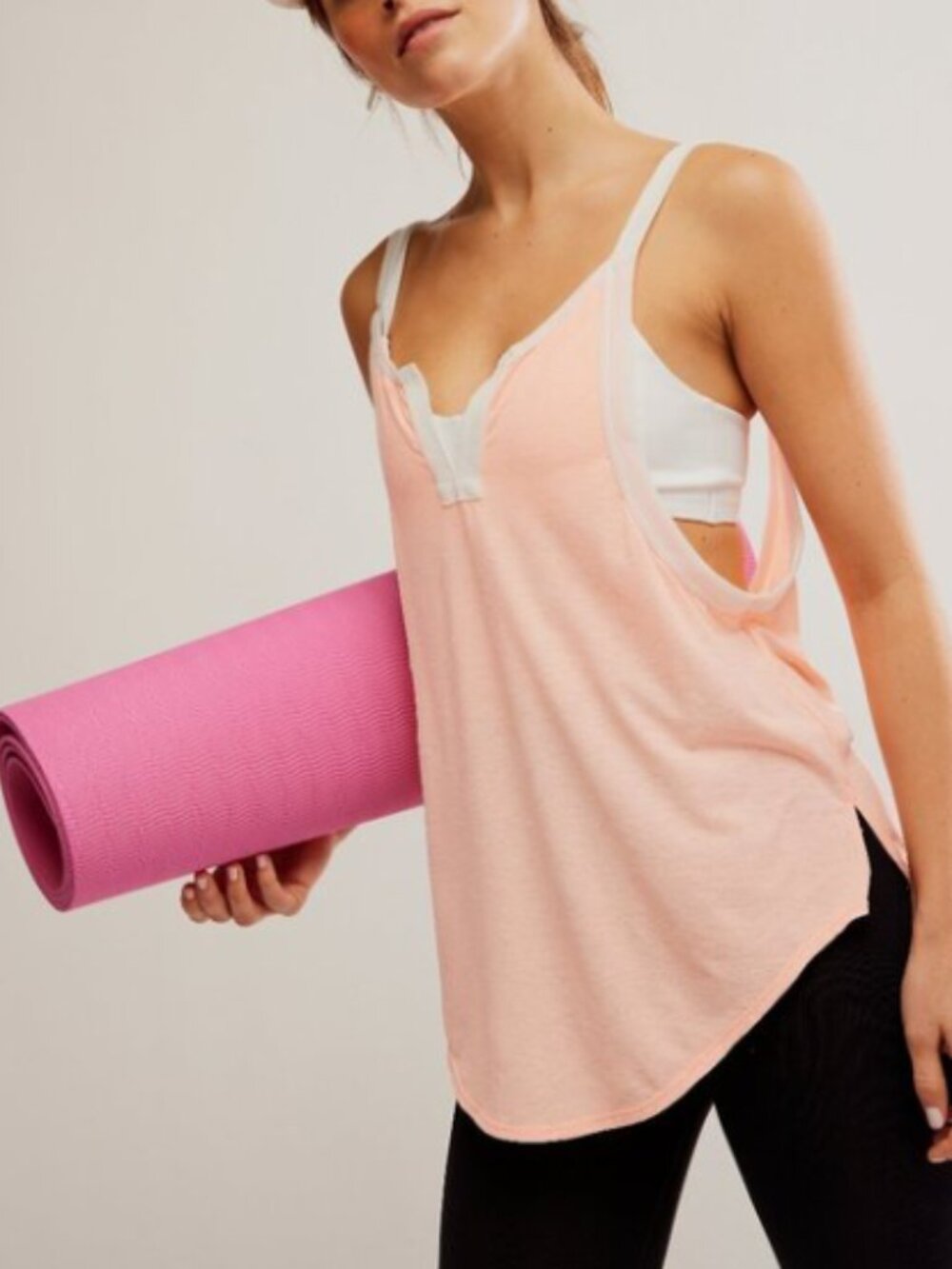 NWT FP MOVEMENT Batter Up Tank / Pastel Peach Combo